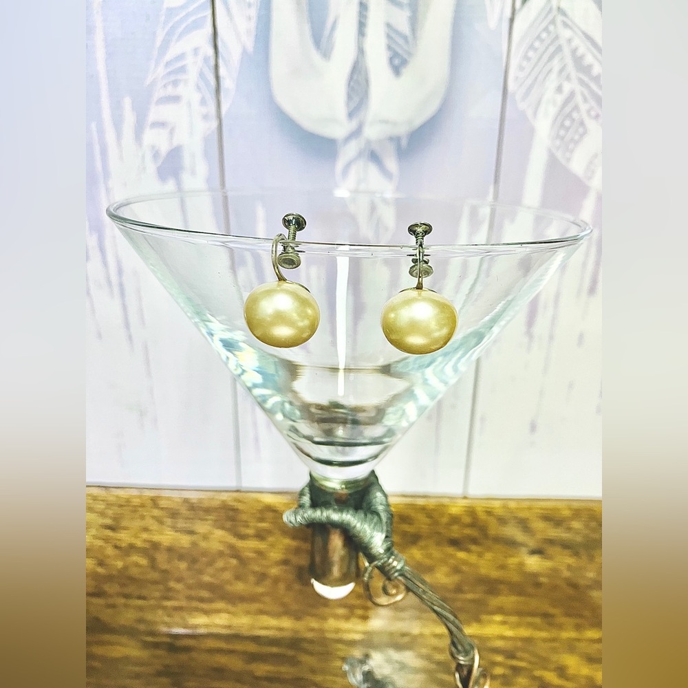 Vintage Classic Sterling Silver Faux Pearl Earrings